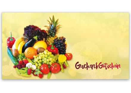 Gutschein bestellen Faltgutschein blanko Gutscheine Card Geschenkgutschein Vorlage Geschenkgutschein-shop OG202 Obst und Gemüse