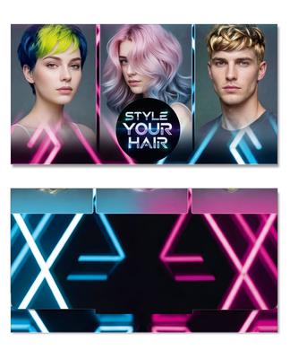 Geschenkgutschein Multicolor zum Falten / Friseur: Außenseiten der Geschenkgutscheine geschlossen