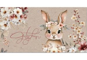 Gutschein mit Osterhase und Blumen