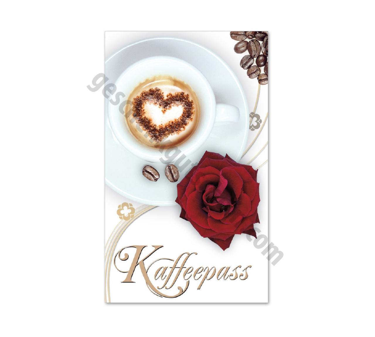 Gutschein mit Stempelfeld 1000 Stück Kaffe Pass/Bonuskarte Kaffee/Treuekarte