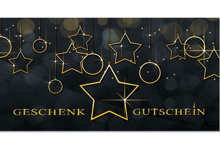 Gutscheine für Weihnachten gold mit Sternen