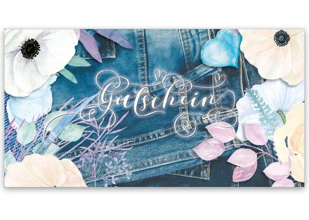 Gutscheinkarte Geschenkgutscheine geschenkgutscheine.com bestellen Klappkarten pos-hauer FA268 Mode Modegeschäft Modeboutique Boutique Fashion Jeans Modegutschein Bekleidung Textilwaren