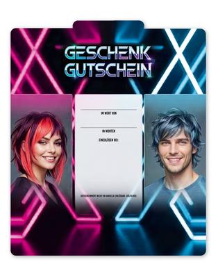 Geschenkgutschein Multicolor zum Falten / Friseur: Innenseite der Geschenkgutscheine offen