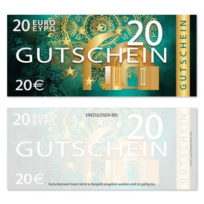 Wertgutscheine / Euro-Box-Gutscheine 20EUR: Ansicht Vorderseite und Rückseite Wertgutscheine für Gutscheinverpackung Gutschein bestellen blanko Gutscheine Card Geschenkgutschein Vorlage Geschenkgutschein-shop