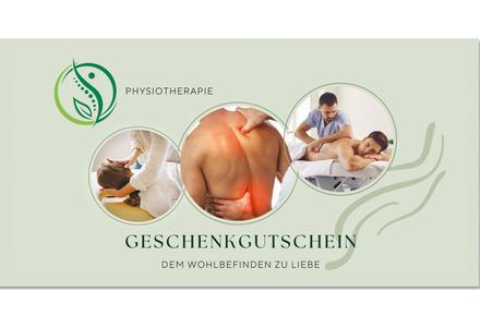 Geschenkgutschein Multicolor zum Falten / Physio Physiotherapie: Vorderseite der Geschenkgutscheine gefaltet Gutschein Physiotherapie