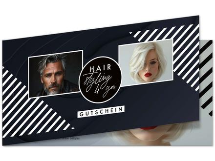 Gutschein zum Falten DIN-lang für Friseursalon