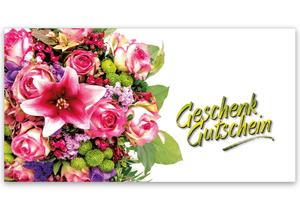 Multicolor Geschenkgutschein Gutscheinvordrucke Gutschein bestellen pos BL254 Blumenhändler Blumenhandlung Blumen Blumengeschäft Blumengutschein