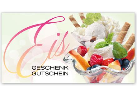 Gutscheinkarte Geschenkgutscheine geschenkgutscheine.com bestellen Klappkarten pos-hauer G2003 Eisdiele Eiscafé Eisgutschein