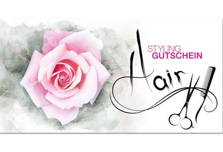 Gutschein für Friseure mit Rose