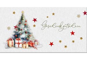 Gutschein zum Falten mit Weihnachtsmotiv