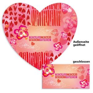 Gutscheinkarte Geschenkgutscheine geschenkgutscheine.com bestellen Klappkarten hauer FH102 Muttertag Muttertagsgutschein 14. Februar Valentinstag