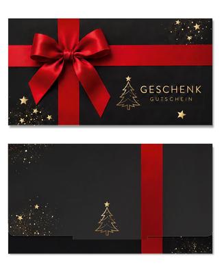 Geschenkgutschein Multicolor zum Falten für Weihnachten: Außenseiten der Geschenkgutscheine geschlossen