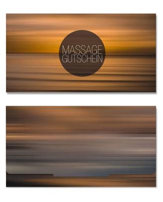 Geschenkgutschein Multicolor zum Falten / Massage Massagebehandlung Massagepraxis: Außenseiten der Geschenkgutscheine geschlossen