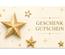 Geschenkgutschein X2086 mit schwarzem Design, roter Schleife, goldenem Schriftzug und dezenten Weihnachtsdetails.
