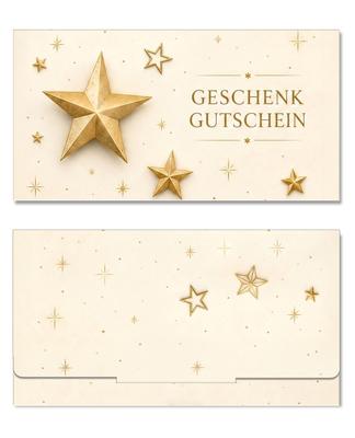 Geschenkgutschein für Weihnachten: Außenseiten der Geschenkgutscheine geschlossen