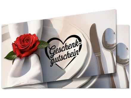 Faltgutschein DIN-lang für Restaurants, Gastronomie