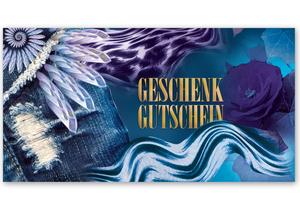 Gutschein Geschenkgutscheine Geschenk Gutscheine für Kunden Druckerei blanko bestellen Karten hauer FA216 Mode Modegeschäft Modeboutique Boutique Fashion Jeans Modegutschein Bekleidung Textilwaren