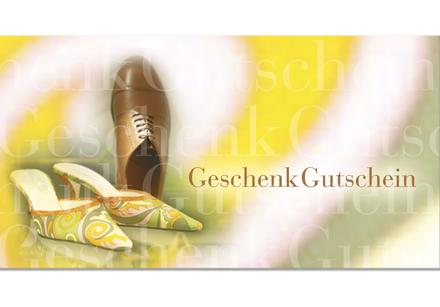 Gutscheinkarte Geschenkgutscheine geschenkgutscheine.com bestellen Klappkarten pos-hauer SH211 Schuhe Schuhgeschäft Schuhwaren Schuhhandel Lederwaren Schuhmacher Schuhgutschein