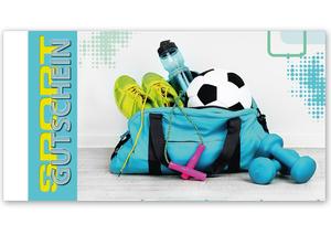 Gutschein bestellen Faltgutschein blanko Gutscheine Card Geschenkgutschein Vorlage Geschenkgutschein-shop SP236 Sport Sportartikel Sportartikelhandel Sportgutschein