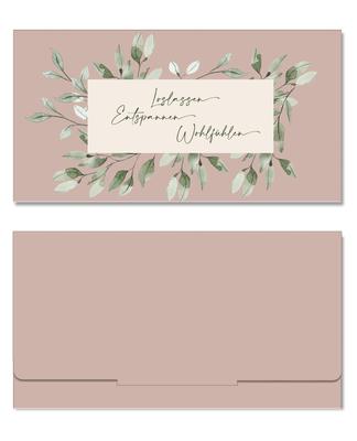 Geschenkgutschein Multicolor zum Falten: Außenseiten der Geschenkgutscheine geschlossen