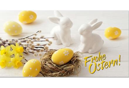 Geschenkgutschein Multicolor zum Falten / Ostern Osterfest: Vorderseite der Geschenkgutscheine gefaltet Geschenkgutscheine zum Falten für Ostern, Ostermotiv