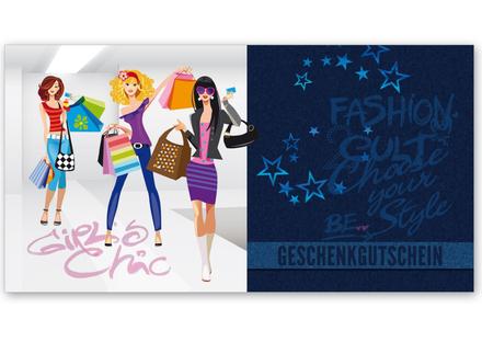 Gutscheinkarte Geschenkgutscheine geschenkgutscheine.com bestellen Klappkarten pos-hauer FA247 Mode Damenmoden Boutique Modeboutique Fashion