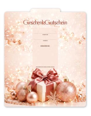 Geschenkgutschein Multicolor / Weihnachtsmotiv: Innenseite der Geschenkgutscheine offen