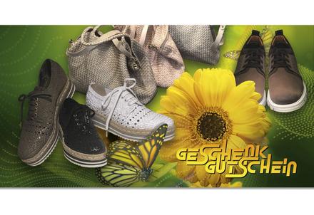 Gutscheinkarte Geschenkgutscheine geschenkgutscheine.com bestellen Klappkarten pos-hauer SH236 Schuhe Schuhgeschäft Schuhwaren Schuhhandel Lederwaren Schuhmacher Schuhgutschein