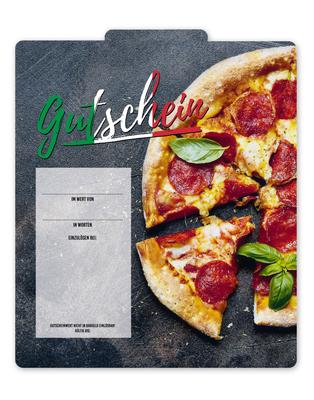 Geschenkgutschein Multicolor zum Falten / Italienische Restaurants: Innenseite der Geschenkgutscheine offen