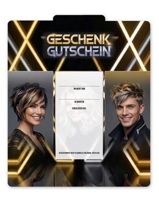 Geschenkgutschein Multicolor zum Falten / Friseur: Innenseite der Geschenkgutscheine offen