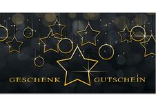 Gutscheine für Weihnachten gold mit Sternen
