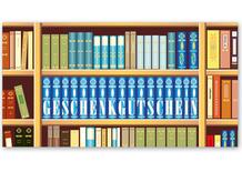 Gutscheinkarte Geschenkgutscheine geschenkgutscheine.com bestellen Klappkarten pos-hauer BU221 Bücherei Buchladen Buchhandelsgesellschaft Buchhandel Buchhandlung Buchgutschein