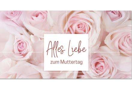 Geschenkgutschein Multicolor zum Falten / Muttertag: Vorderseite der Geschenkgutscheine gefaltet Gutschein mit Motiv für den Muttertag