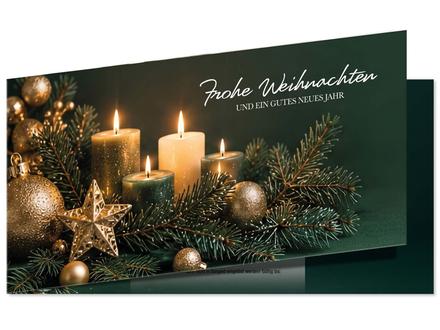 Faltgutschein DIN-lang / Weihnachten: Ansicht Vorderseite geschlossen