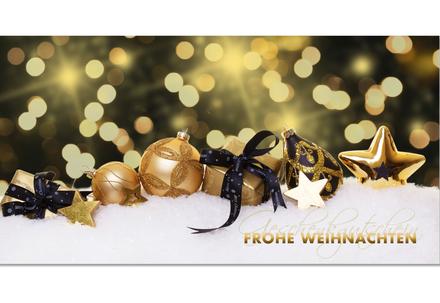 Geschenkgutschein Multicolor zum Falten /: Vorderseite der Geschenkgutscheine gefaltet Gutschein mit Weihnachtsmotiv