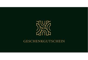 Gutschein schwarz mit gold Logo edel elegant
