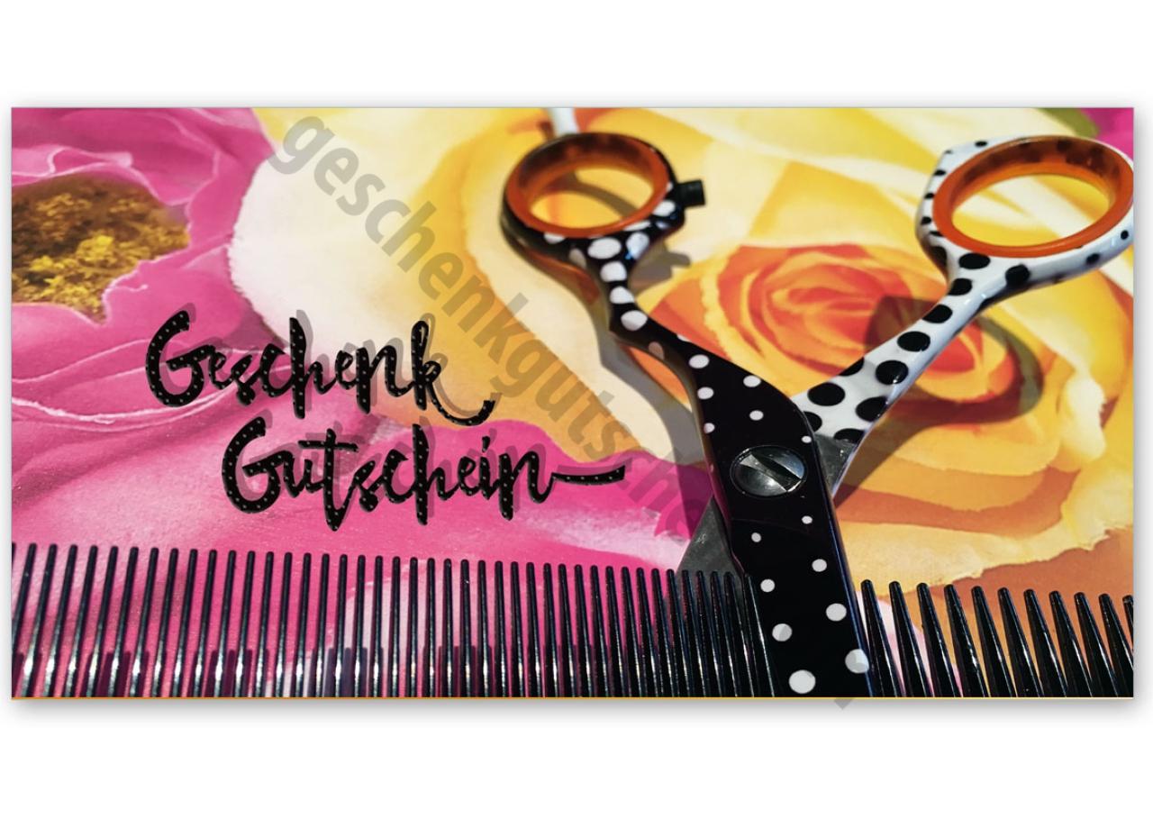K290 Geschenkgutschein Multicolor zum Falten / Bereich Friseursalon