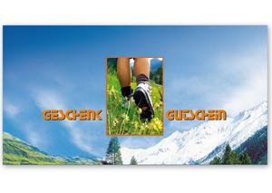 Gutschein bestellen Faltgutschein blanko Gutscheine Card Geschenkgutschein Vorlage Geschenkgutschein-shop SP213 Bergsport Bergsportartikel Bergsteigen