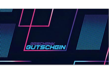 Geschenkgutschein Multicolor zum Falten: Vorderseite der Geschenkgutscheine gefaltet Gutschein für Firmen, neutrales Motiv
