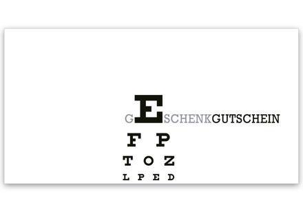 Gutschein Geschenkgutscheine Geschenk Gutscheine für Kunden Druckerei blanko bestellen Karten hauer OP226 Optiker Brillen Optik