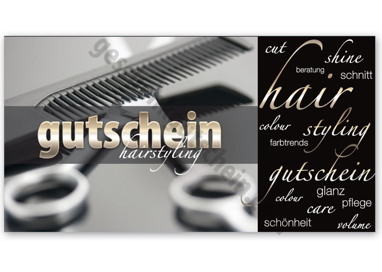 Gutscheinkarten mit Kuverts und Schleifen für Friseur Hairstyling K1268 