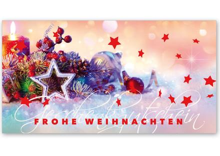 Gutschein Geschenkgutscheine Geschenk Gutscheine für Kunden Druckerei blanko bestellen Karten hauer X289FG für Weihnachten Weihnachtsfest xmas X-mas Weihnachtsmotiv Weihnachtsgutschein