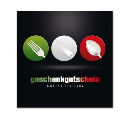 Gutscheinkarte Geschenkgutscheine geschenkgutscheine.com bestellen Klappkarten hauer G407 Italiener italienische Restaurants Pizzeria Pizzaria italienisches Restaurant