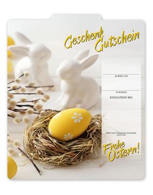 Geschenkgutschein Multicolor zum Falten / Ostern Osterfest: Innenseite der Geschenkgutscheine offen