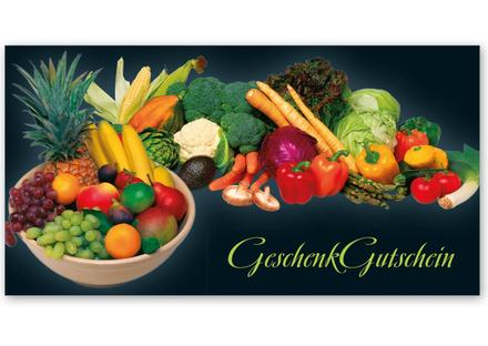 Gutscheinkarte Geschenkgutscheine geschenkgutscheine.com bestellen Klappkarten pos-hauer OG230 Obst und Gemüse
