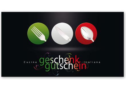 Multicolor Geschenkgutschein Gutscheinvordrucke Gutschein bestellen pos G235 Italiener italienische Restaurants Pizzeria Pizzaria italienisches Restaurant