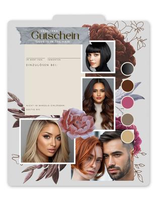 Geschenkgutschein Multicolor zum Falten / Friseure: Innenseite der Geschenkgutscheine offen