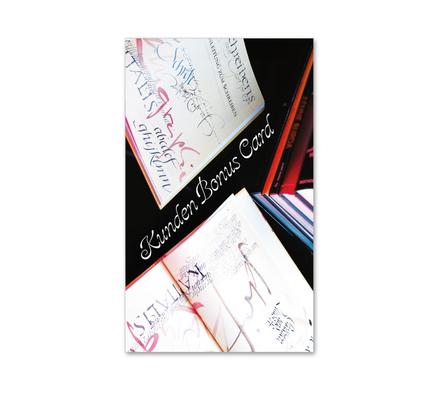 Kunden-Bonus-Card - Bereich Bücherei BuchladenBuchhandel Buchhandlung: Vorderseite gefaltet Kundenkarte Kundenkarten Kundenbindung Bonuskarte Treuepass BU556 Bücherei Buchladen Buchhandelsgesellschaft Buchhandel Buchhandlung Buchgutschein
