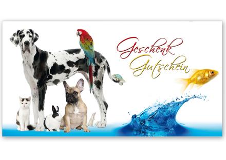 Gutscheinkarte Geschenkgutscheine geschenkgutscheine.com bestellen Klappkarten pos-hauer ZH212 Tierbedarf Zoohandel Zoohandlung Tiernahrung Tierfutter