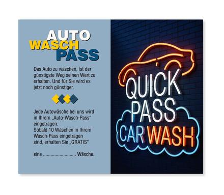 Kundenkarte 10FD / Autopflege Autowäsche: Außenseiten offen